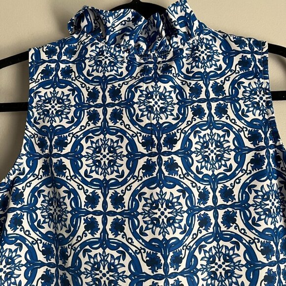 Mud Pie Whitney Sleeveless Tank Royal Blue China Garden Size Small - Picture 8 of 10